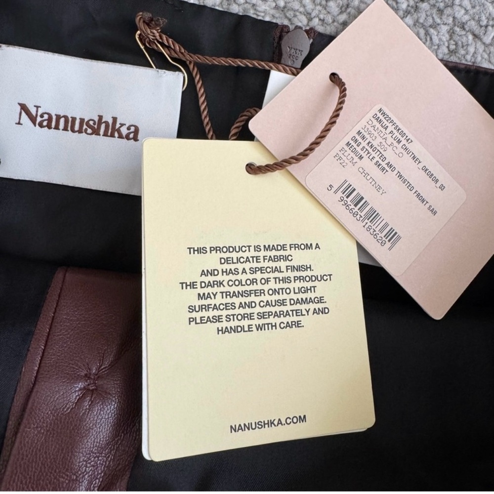 Nanushka Women's Vegan Leather Jacket Skirt set NWT - Picture 8 of 9